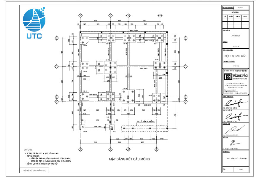 Bản vẽ mặt bằng kết cấu móng