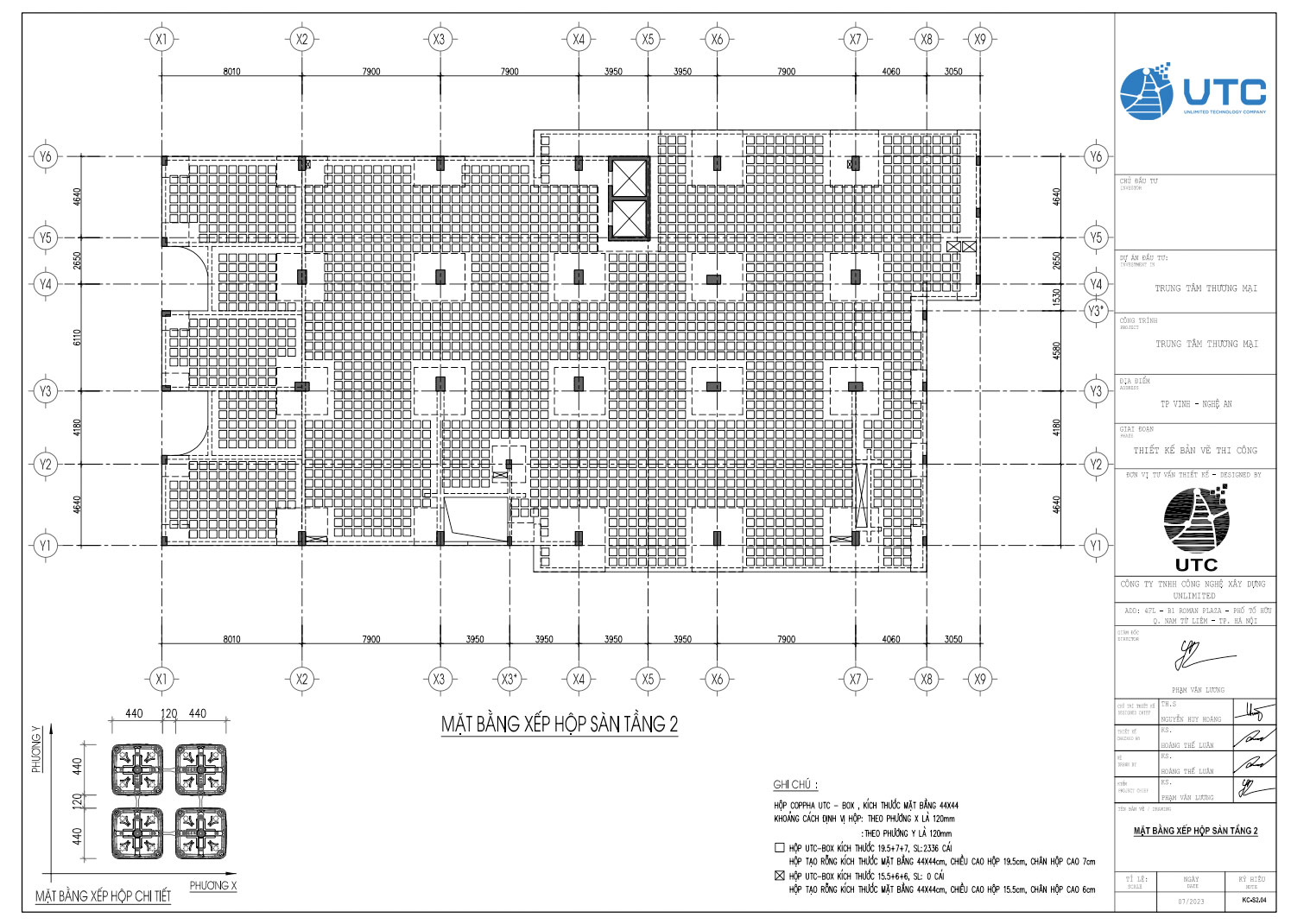 Mặt bằng xếp hộp sàn tầng 2