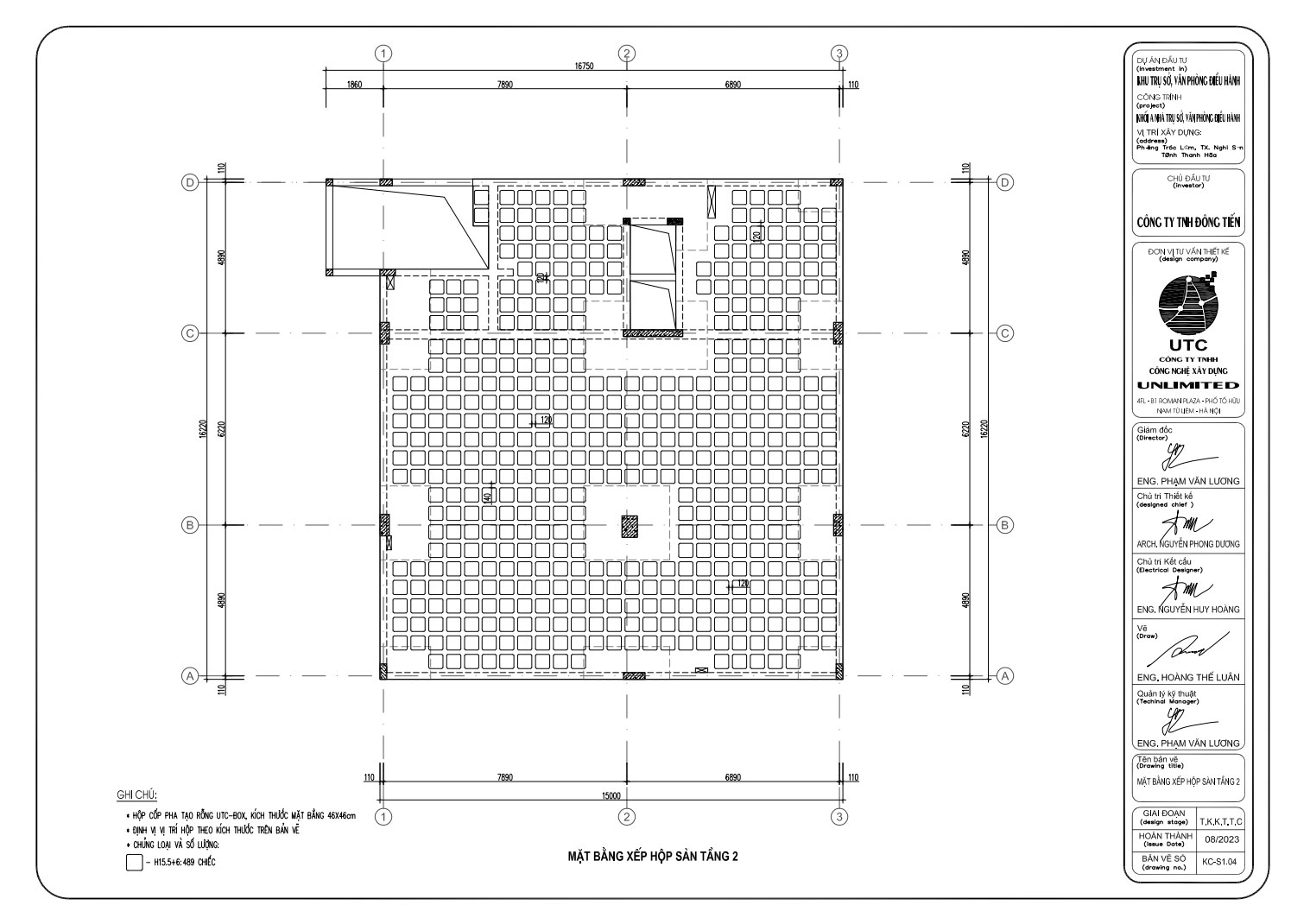 Mặt bằng xếp hộp sàn tầng 2