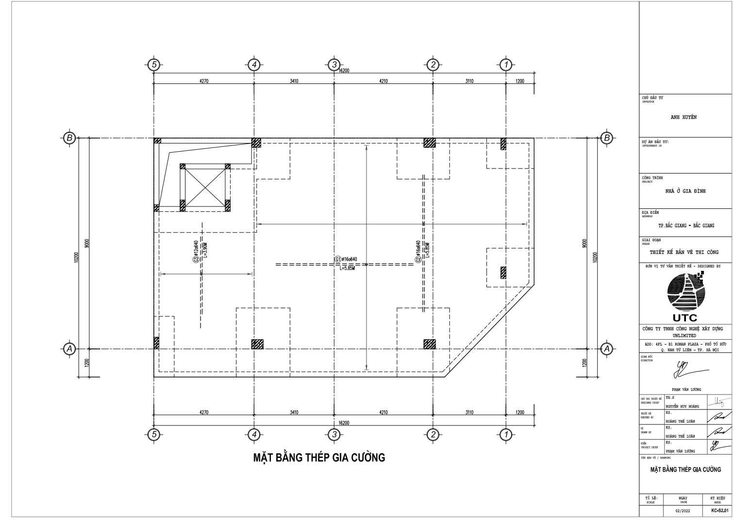 Mặt bằng thép gia cường