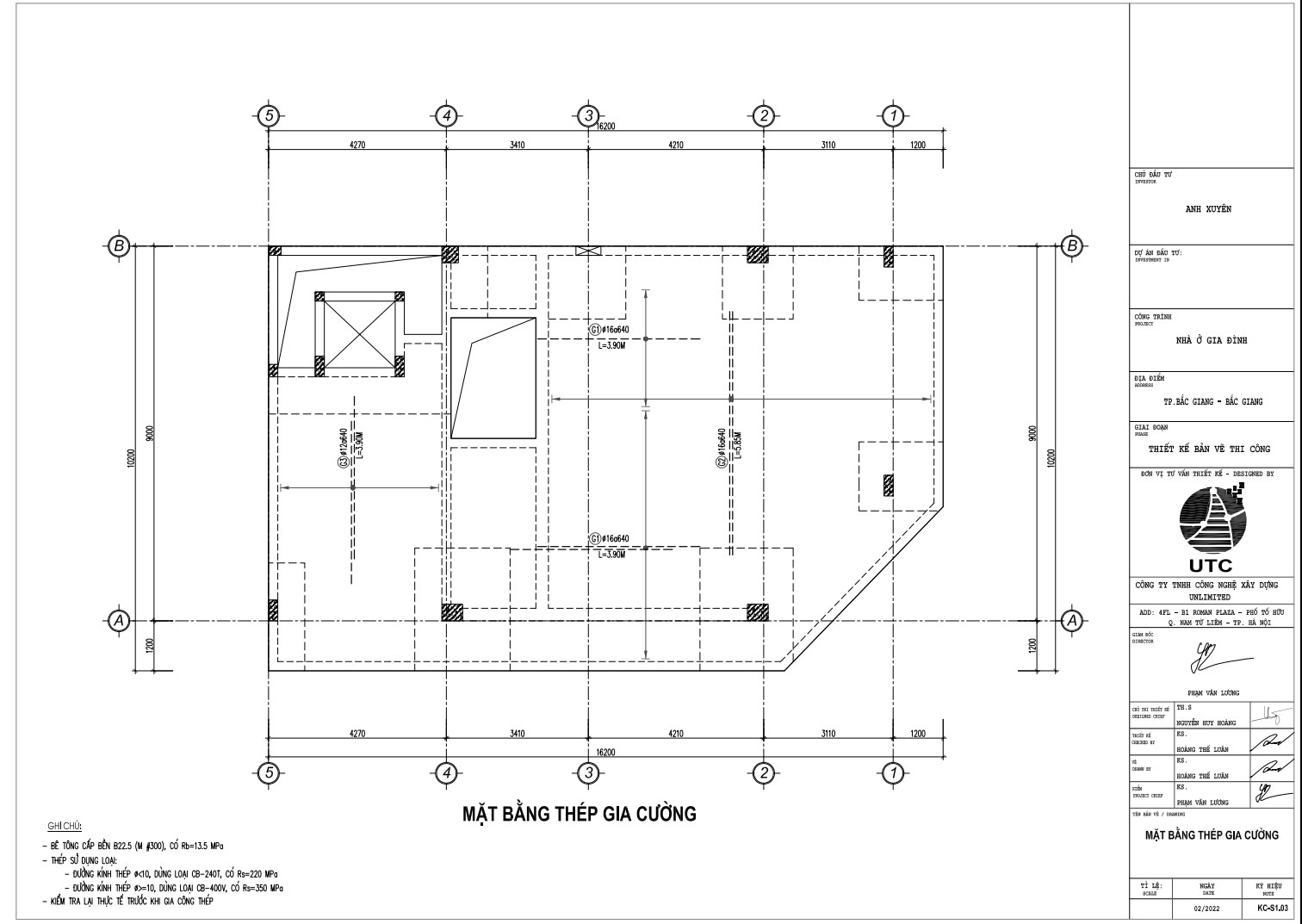 Mặt bằng thép gia cường