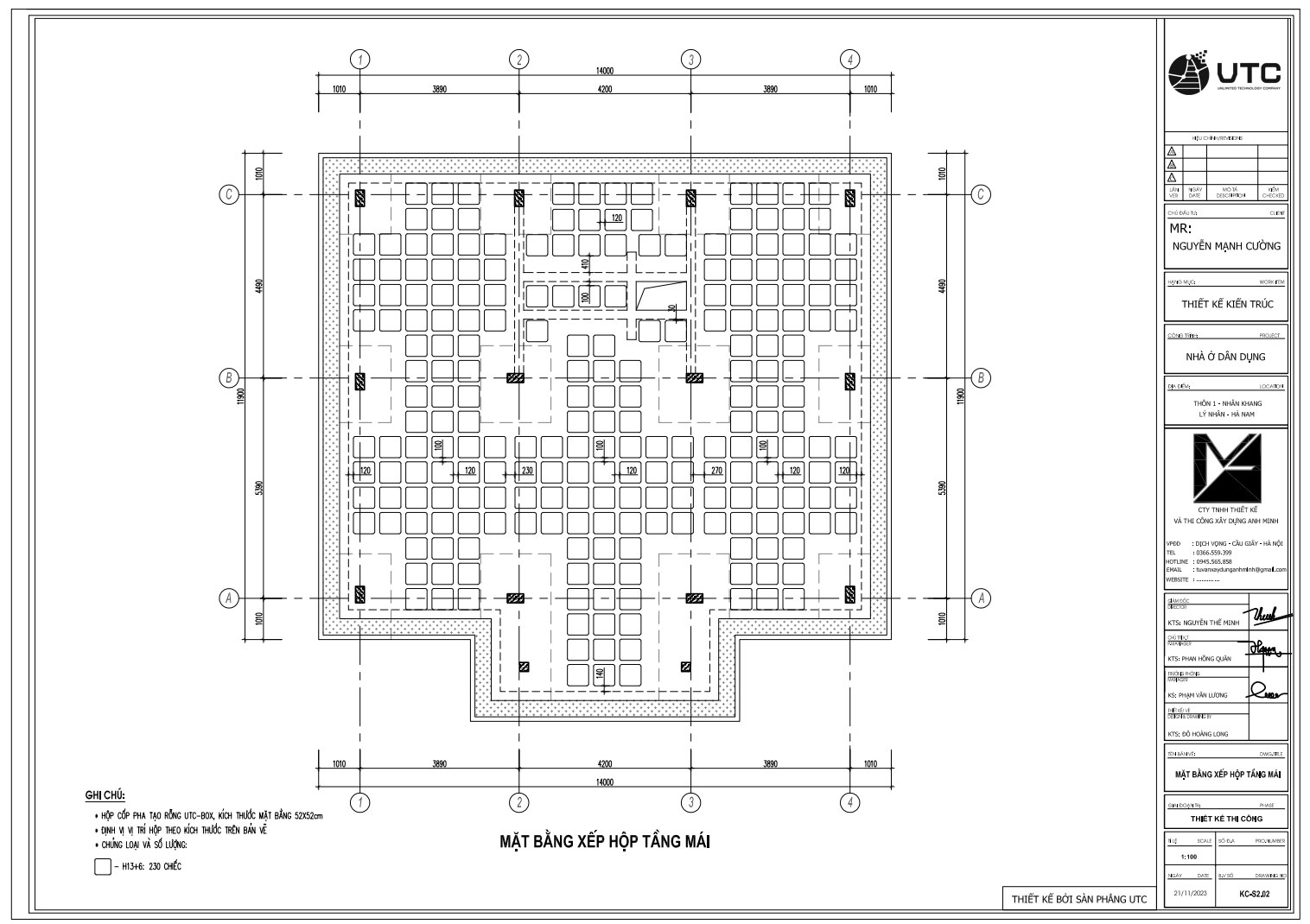 Mặt bằng xếp hộp tầng mái