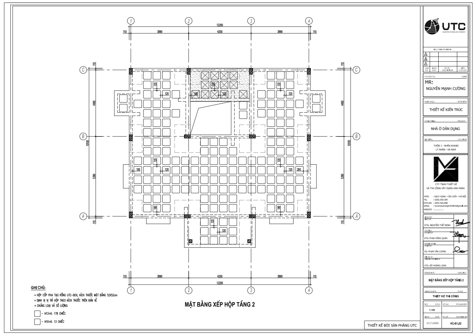 Mặt bằng xếp hộp tầng 2